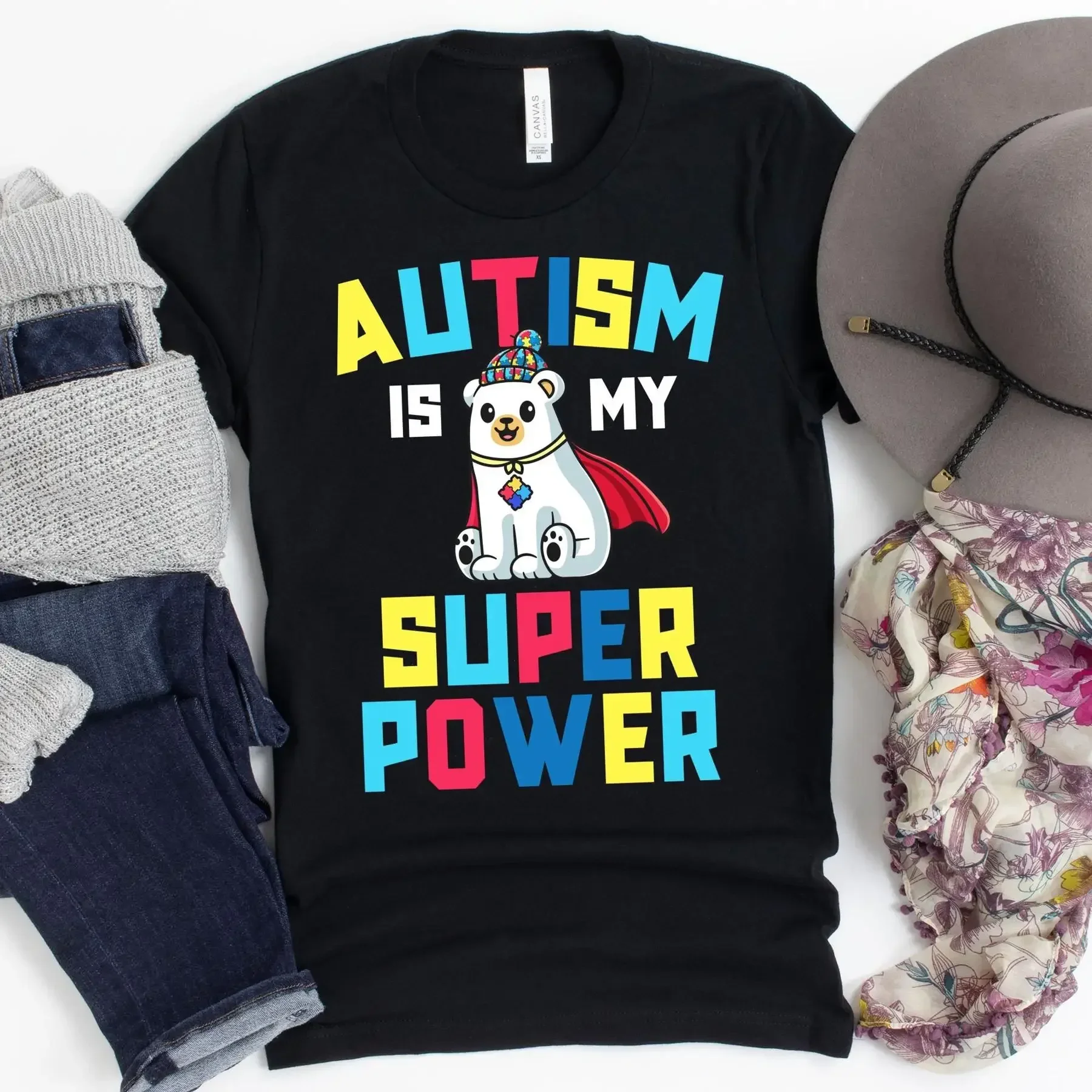 Autism Is My Super Power T Shirt Awareness World Day Superpower Walk Kindness