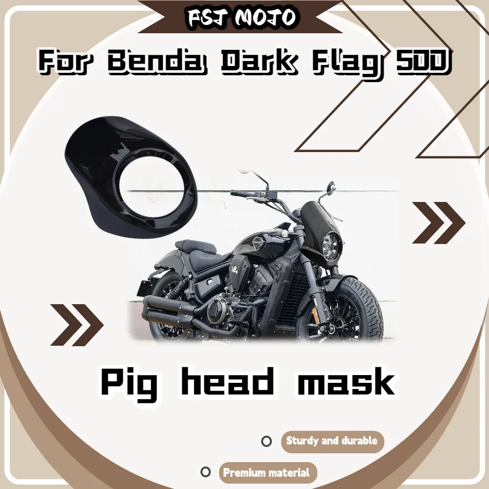 

For Benda Dark Flag 500 High Gloss Black Headlight Cowl & Front Fairing, Premium Wind Deflector Decorative Moto Mod Parts