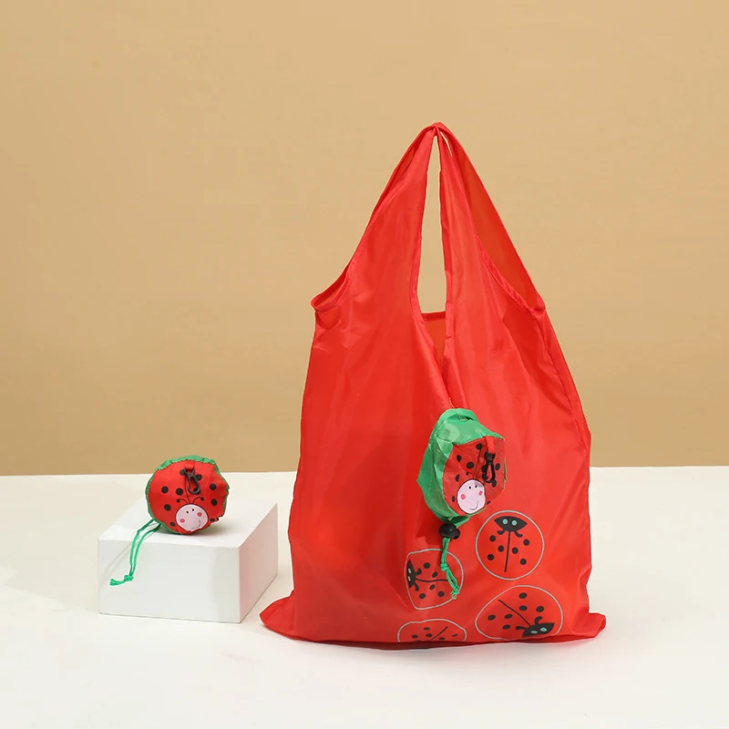 *Cute Animal Foldable Shopping Bag Large Capacity Folding Tote Bag Supermarket Shopping Storage Pouch Reusable Eco-Friendly Bags