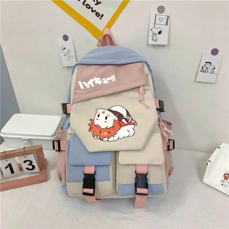 

Anime Game Black Blue Green Red Haikyuu Student Teens School Bags Backpacks