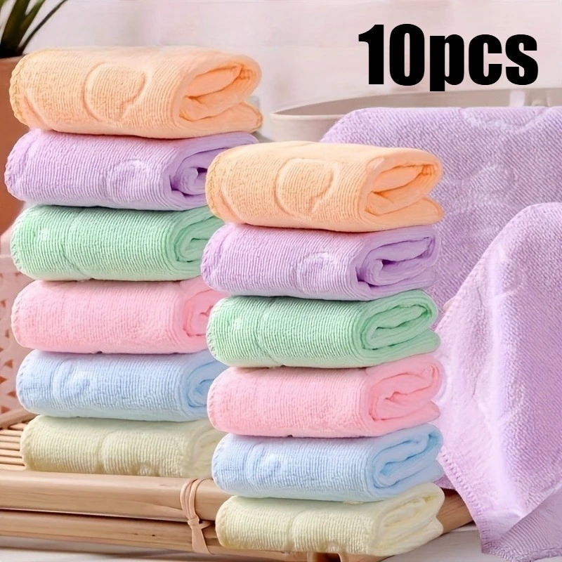 10pcs Washable Cleaning Towels (230Mm X 230Mm) - Reusable Quick-Dry Microfiber Cloths for Car, Kitchen, Bathroom, Glass,Surfaces