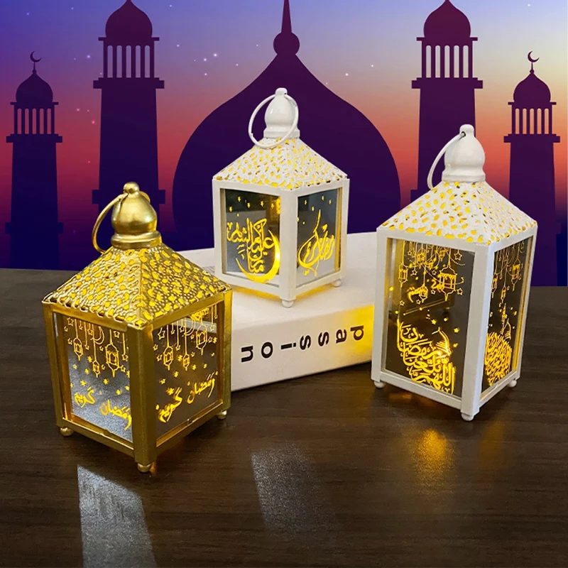 FULL-Elegant Square Ramadan Hanging Light Eid Mubarak Elements Light Eid Ramadan Lamp