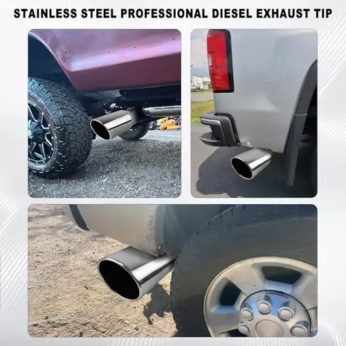 

Stainless Steel Exhaust Tip 2.5 Inch Inlet To 4 Inch Outlet 9 Inch Length Bolt-On Fit For 2.5 OD Systems