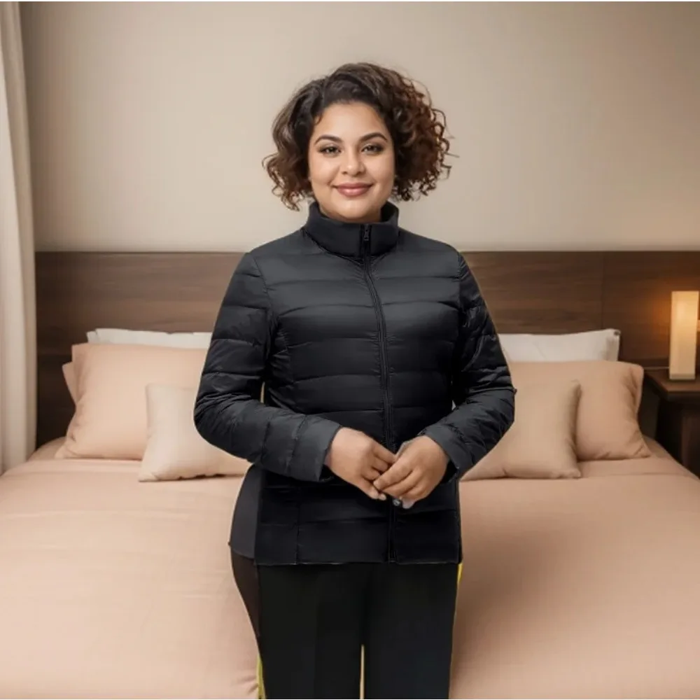 Women Plus Size Jacket Fashion Short Ultra Lightweight Packable Puffer Coats 15 Colors Female Down Warm Slim Fit Parkas 7XL