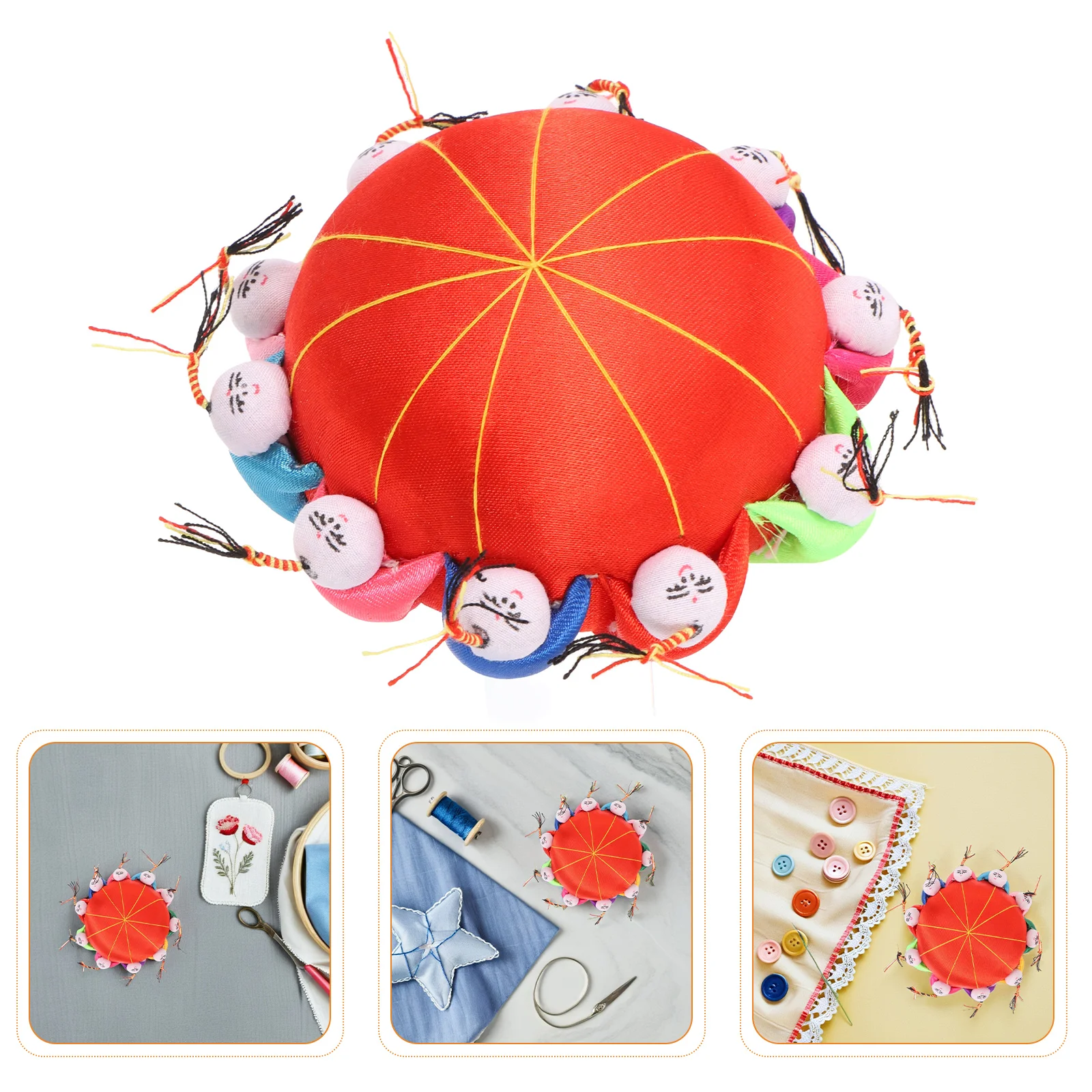 

2Pcs Retro Cloth Art Pin Cushion for Sewing Needles Embroidered Needle Holder for DIY Organization and Home Furnishing