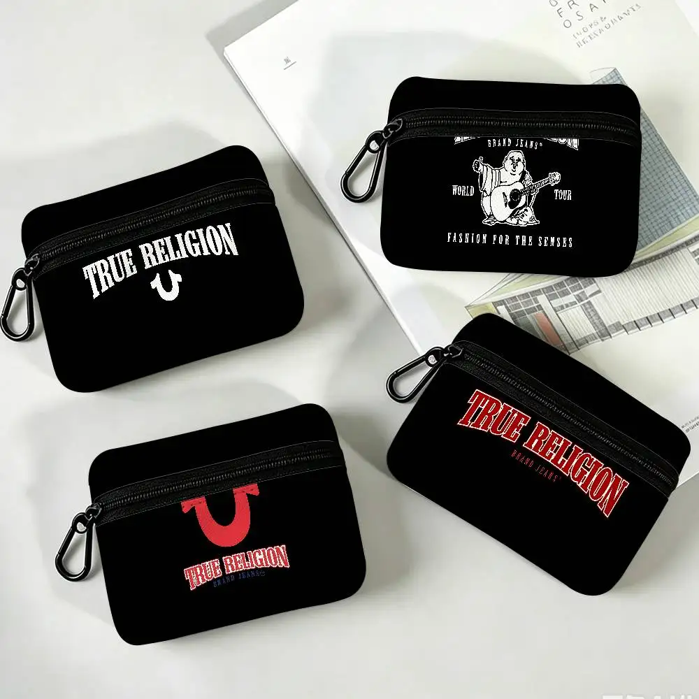 Denim T-True R-Religion Wear-resistant Oxford Cloth Coin Purse Portable Backpack Hanging Card Storage Bag