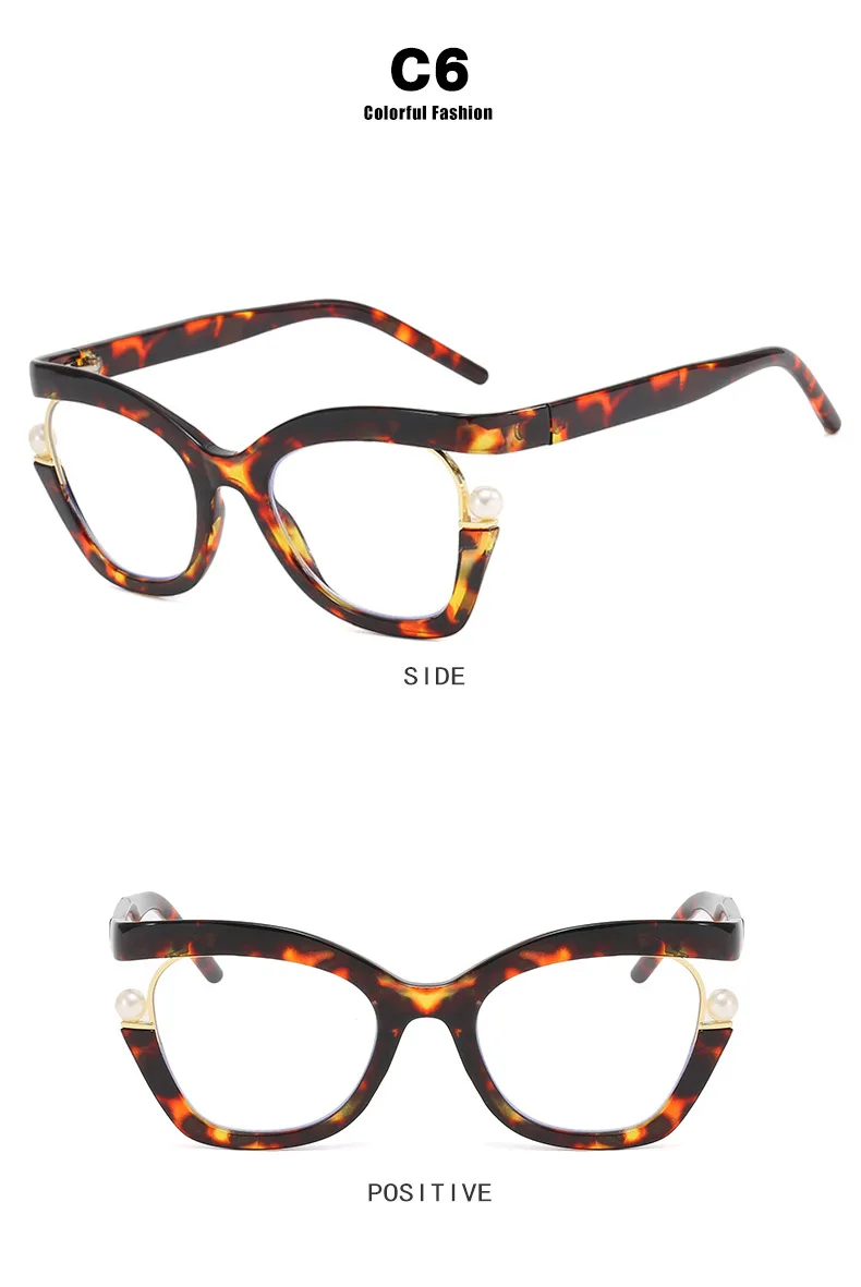 Retro Runde Marke Design Ultra-dünne Grüne Leopard Männer und Frauen Rahmen Photochrome Anti Blau Licht Lesebrille Grad 0 ~ + 600 – Detail 8
