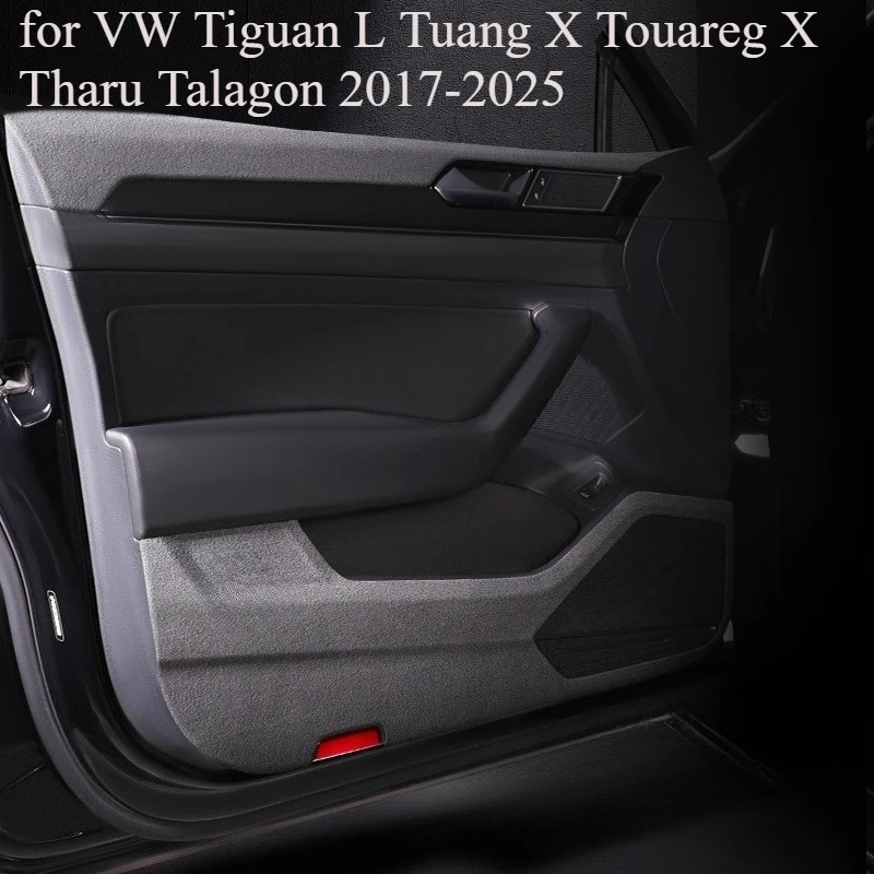 Door Kick Pads for VW Tiguan L Tuang X Touareg X Tharu Talagon 2017-2025, Car Door Sill Protector Anti-Scratch Guard
