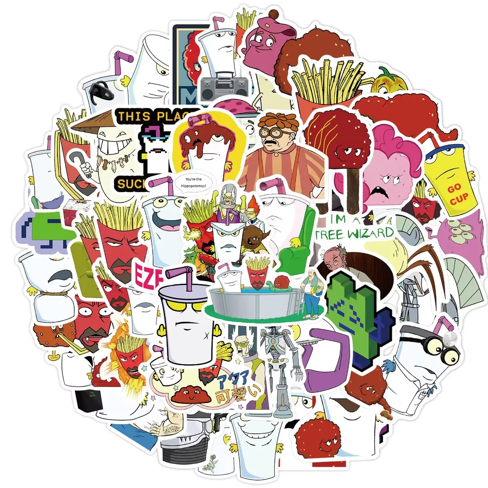50 قطعة كارتون مضحك أنيمي أكوا في سن المراهقة الجوع قوة ملصقات الديكور دفتر دراجة نارية سكيت الكمبيوتر الهاتف