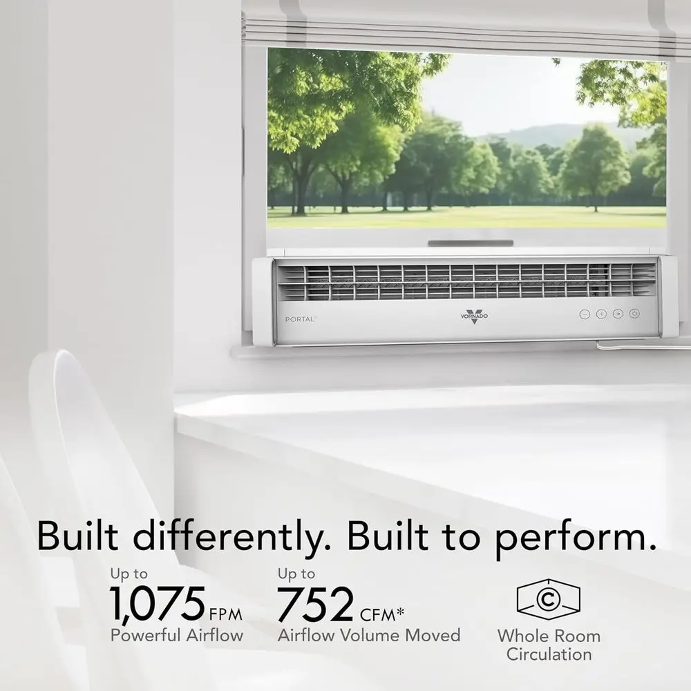 PORTAL® Window Fan with 3 Speeds, Reversible Exhaust Mode, Weather Resistant, Window Fan For Kitchen, Bedroom, Home, Low Profile