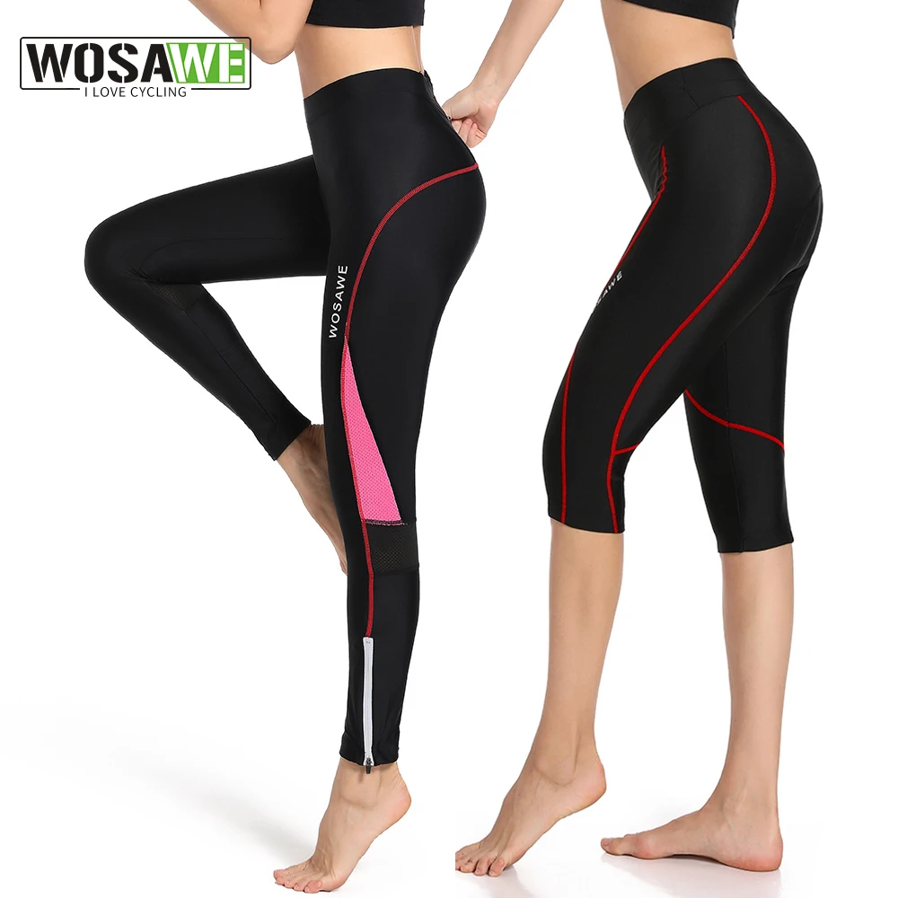 WOSAWE Cycling Tights Pants Sportswear Women\'s Bike Trousers  Reflective Bicycle Riding Clothing MTB Padded Female Underpants