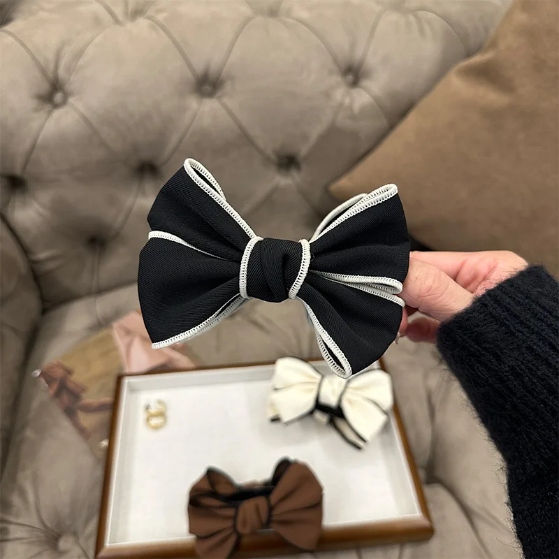 1pc Korean double-sided bow, high-end feeling, bun head, large hair clip, new cute hair clip headband accessory