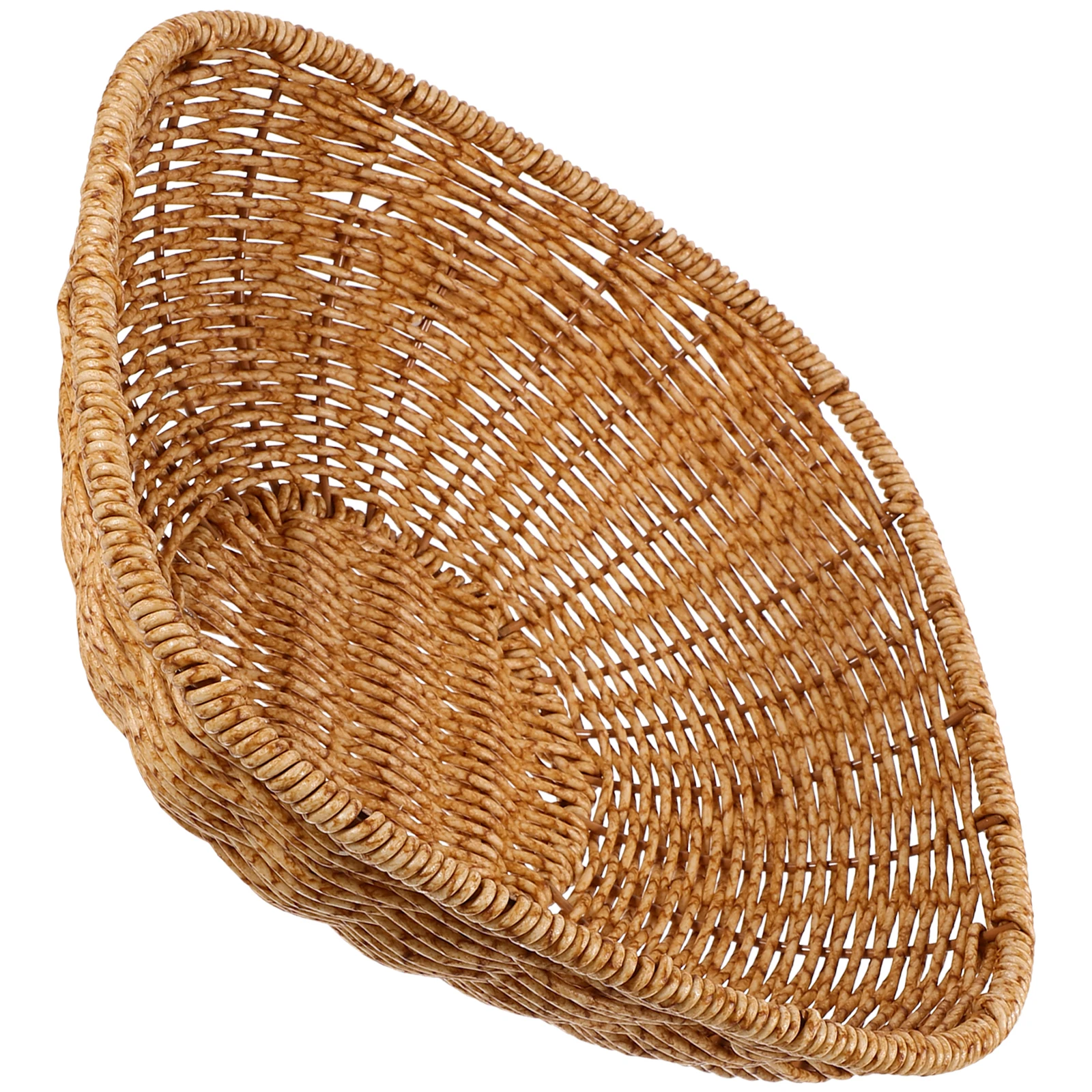 

Imitation Rattan Woven Fruit Basket Large Size Home Storage Tray Bread Holder Snack Container Multifunctional Kitchen Barware