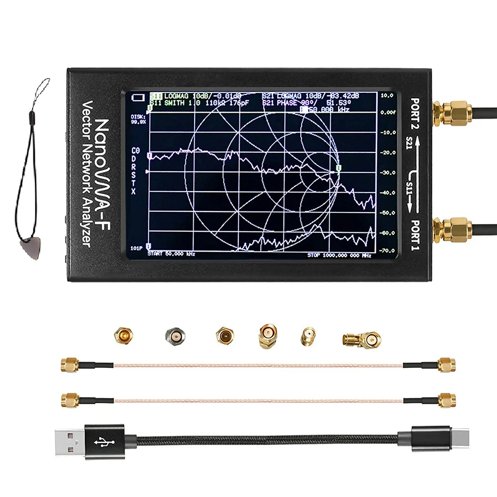 

NanoVNA-F Vector Network Analyzer HF VHF VNA Antenna Analyzer 10KHz-1.5GHz 4.3-Inch Contact Screen,Measuring S-Parameter