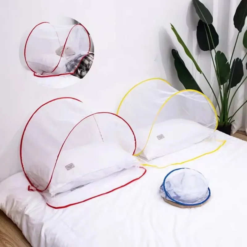 Summer Pop-Up Mini Folding Mosquito Net Cover Portable Encryption Anti-Mosquito Head and Face Pest Control Home Textile Bed Nets