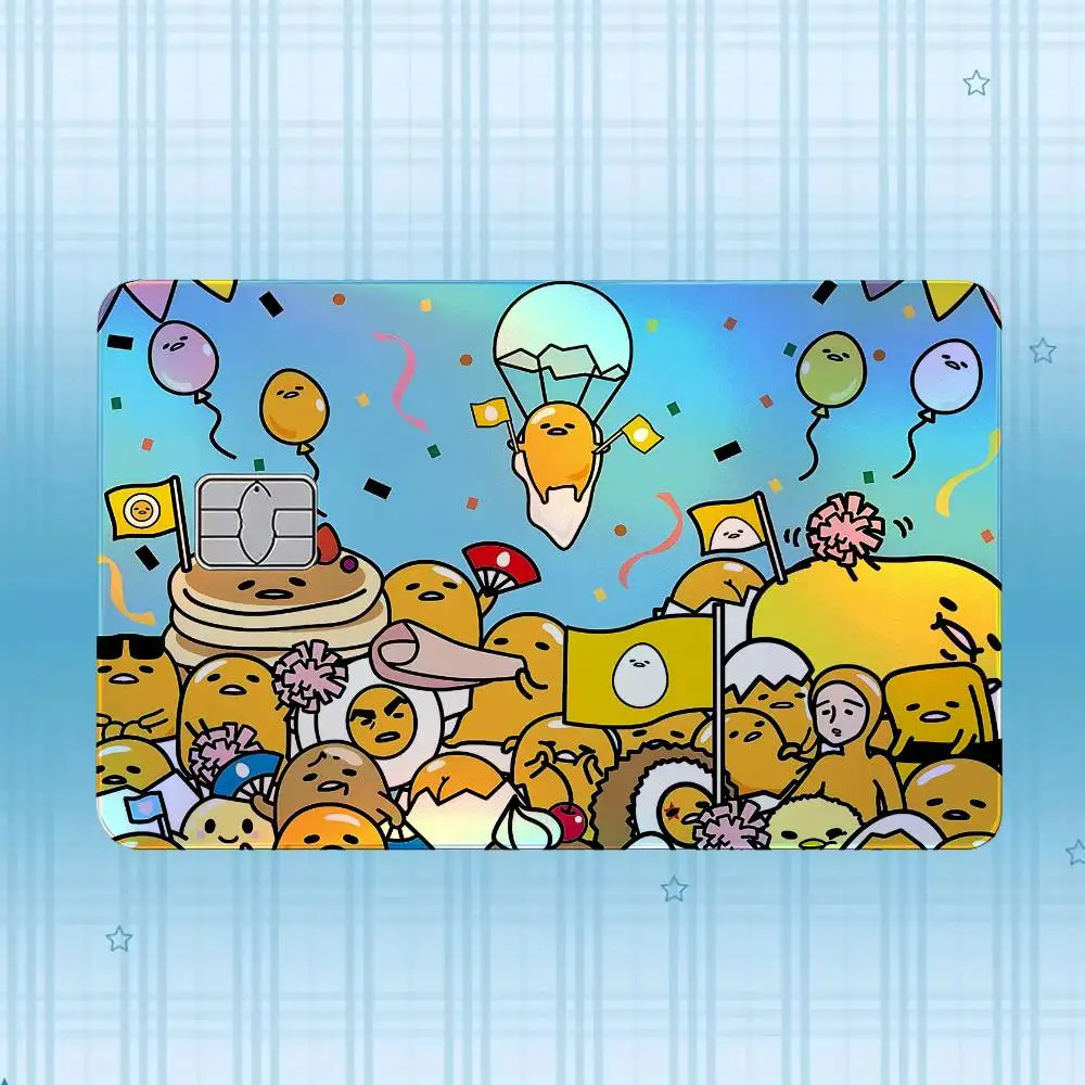 G-Gudetama Laser-Hologramm-Karten-Skin-Aufkleber für Kredit- und Debitkarten – 4 Stück/Set, wasserfester, kratzfester Schutz – Detail 12