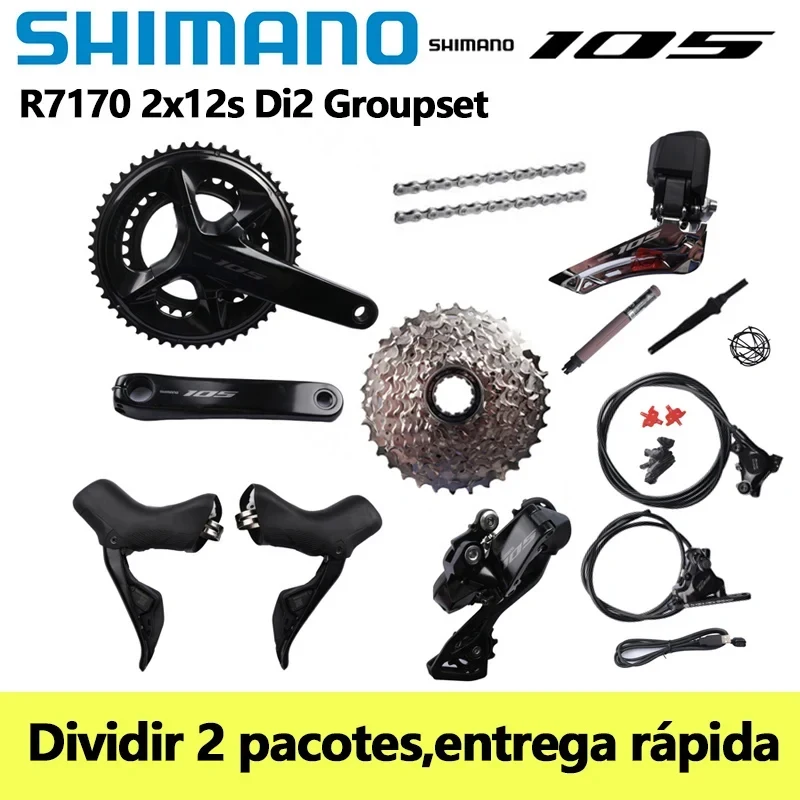 

Shimano 105 Di2 R7170 2x12 Speed R7100 Crank 170mm/172.5mm 50-34T Rear Derailleur R7150 FD 11-34T Cassette Road Bike Groupset