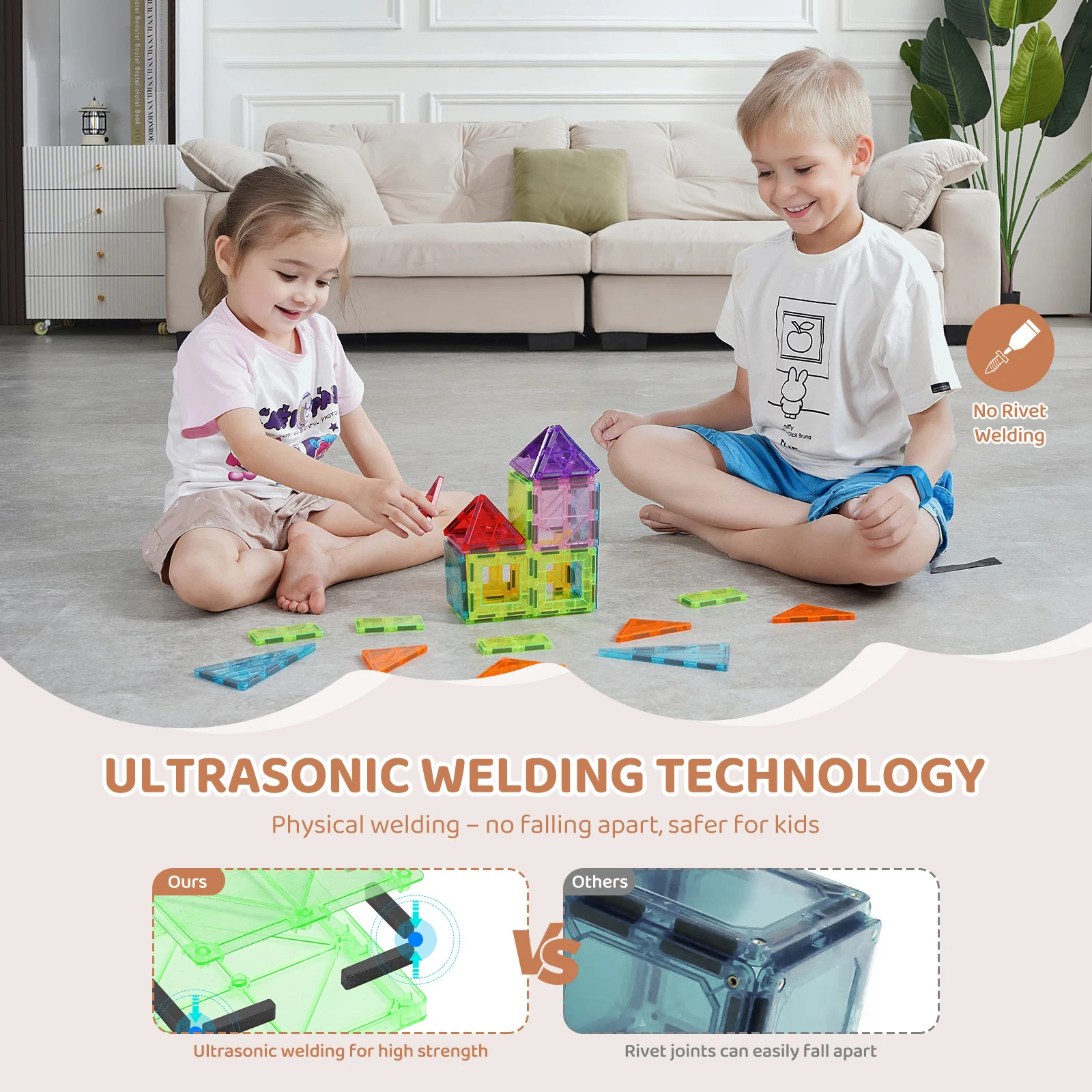 SucceBuy 32 個ライト磁気タイルビルディングブロックマグネット教育 STEM 感覚スタッキングおもちゃ幼児男の子女の子ギフト