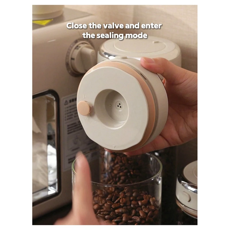 Coffee Bean Storage Container Lid with One-Way Valve Seal Date Tracker for Coffee Other Foods Coffee Bean Storage Jar C-AD23