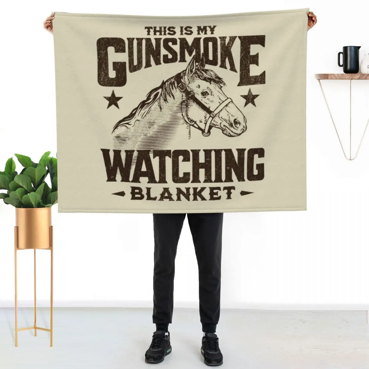 This Is My GUNSMOKE Watching Blanket | Funny Retro TV Throw Blanket anime Summer Vintage For Sofa Thin Cute Plaid Soft Blankets