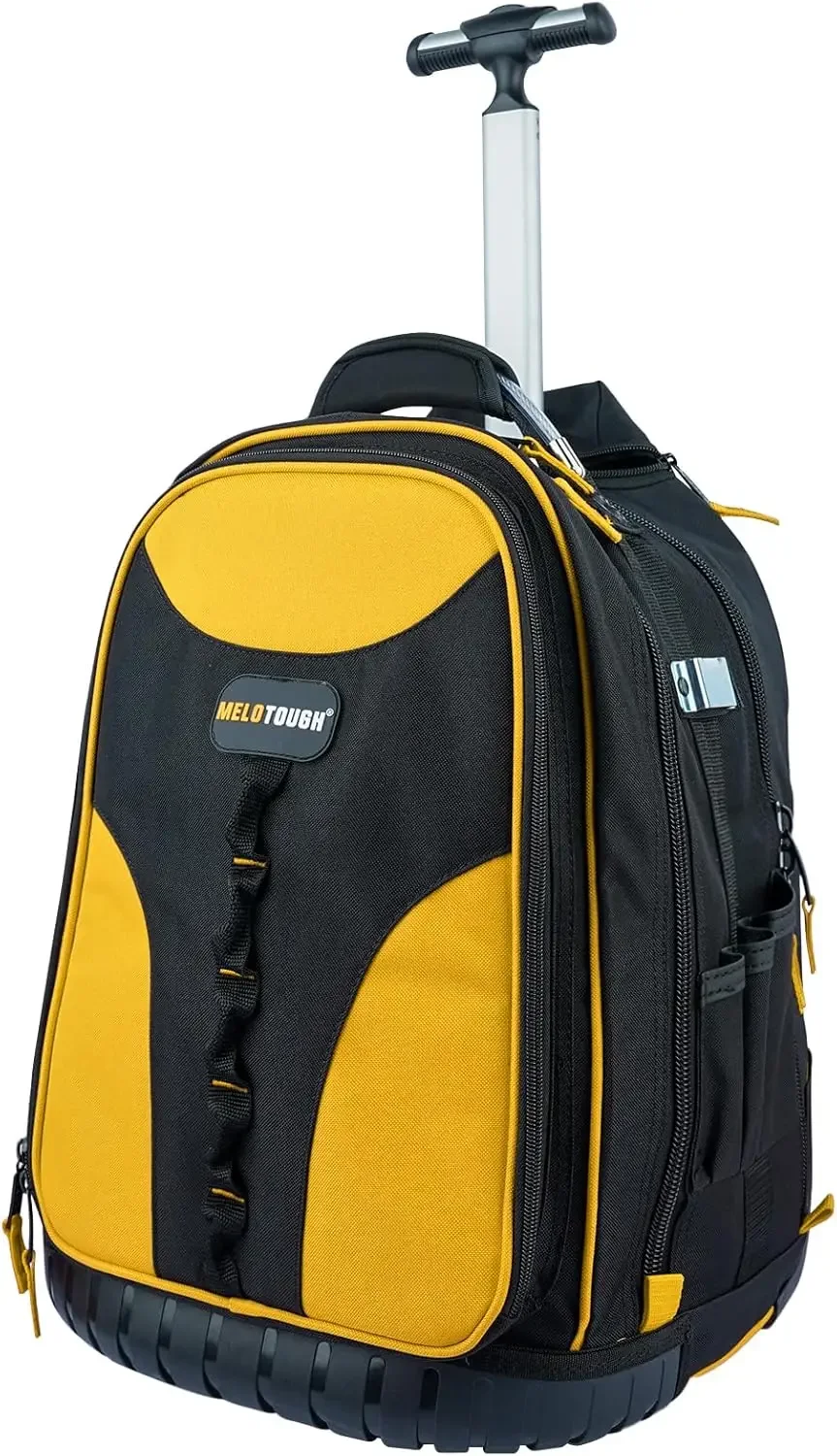 Rolling Tool Bag Heavy Duty Tool Backpack for Men Tool Organizer Bag Including Laptop Sleeve(Yellow)