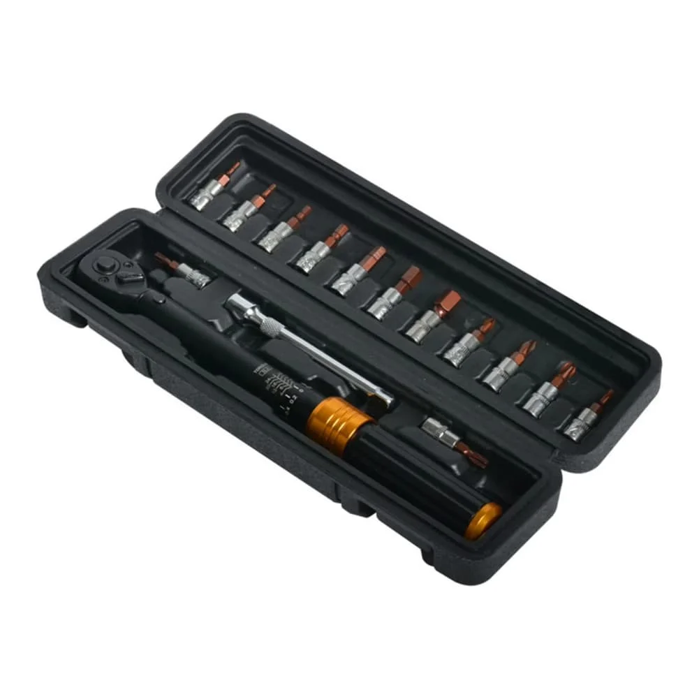 

Bike Maintenance Torque Wrench Set 14 Extension Bar Included 2-24 Nm Torque Range 72-tooth Reversible Ratchet For Bikes