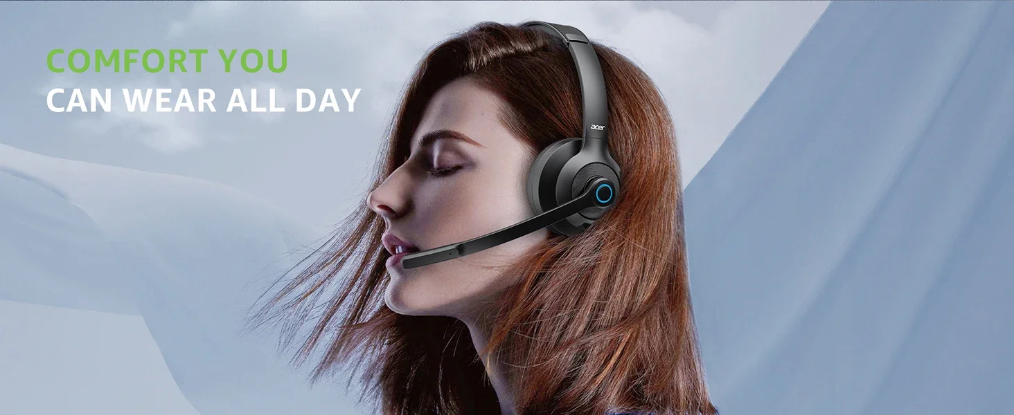 NEUE Acer HB02 Kabellose Headsets für die Arbeit 2,4G Bluetooth 5.3 Dual-Mode-Kopfhörer ENC Kristallklare Anrufe Mikrofon USB-Dongle für PC – Detail 3