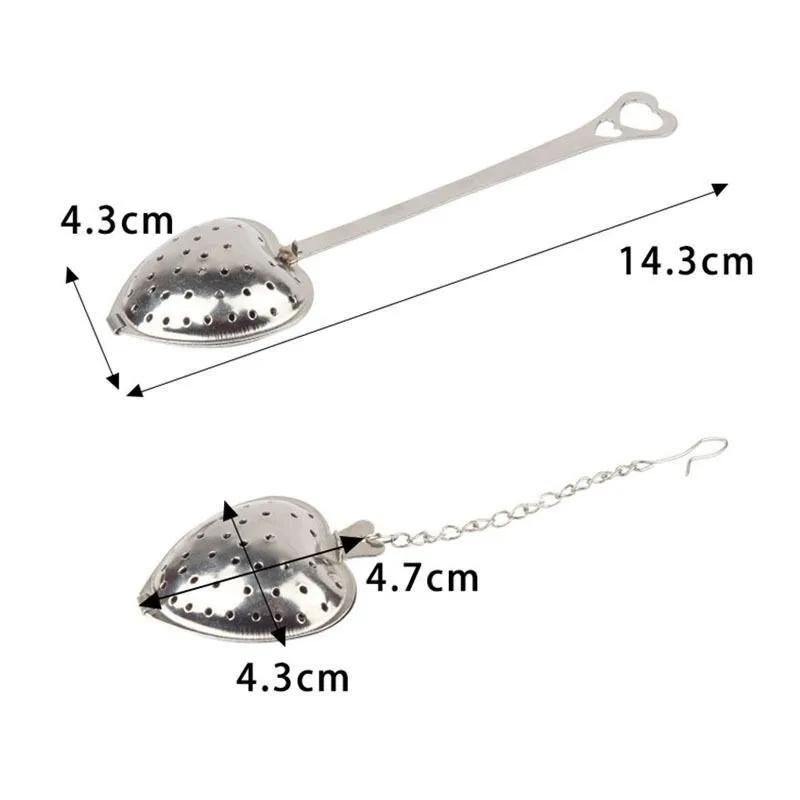 Tea Strainer Heart Shape Stainless Steel Tea Infuser Locking Spice Tea Ball Strainer Mesh Infuser Strainers Kitchen Accessories