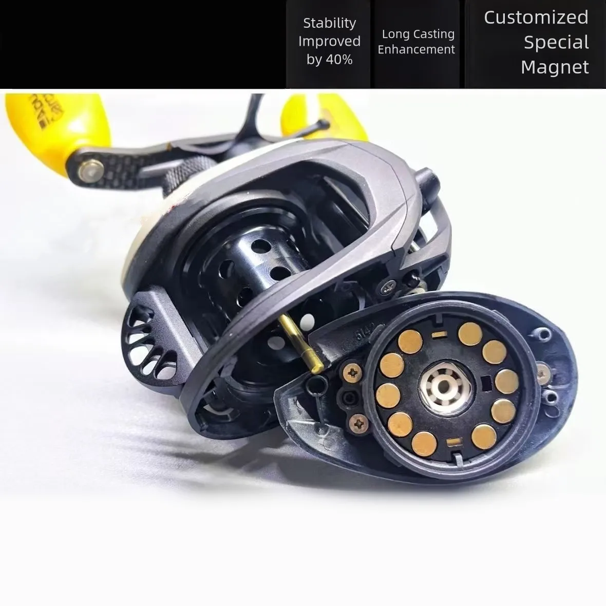 

For Abu Wheel Weak Magnetic Beans Fishing Line Wheel Brake Beans 5PCS Silver 12*8cm Enhanced Braking Control Luya Gear