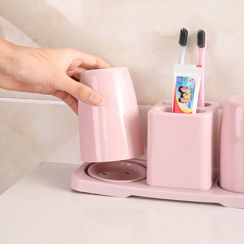 Creative Nordic Toothpaste Toothbrush Holder Couple Brushing Cup Bathroom Toiletry Set Storage Box Toothbrush Holder