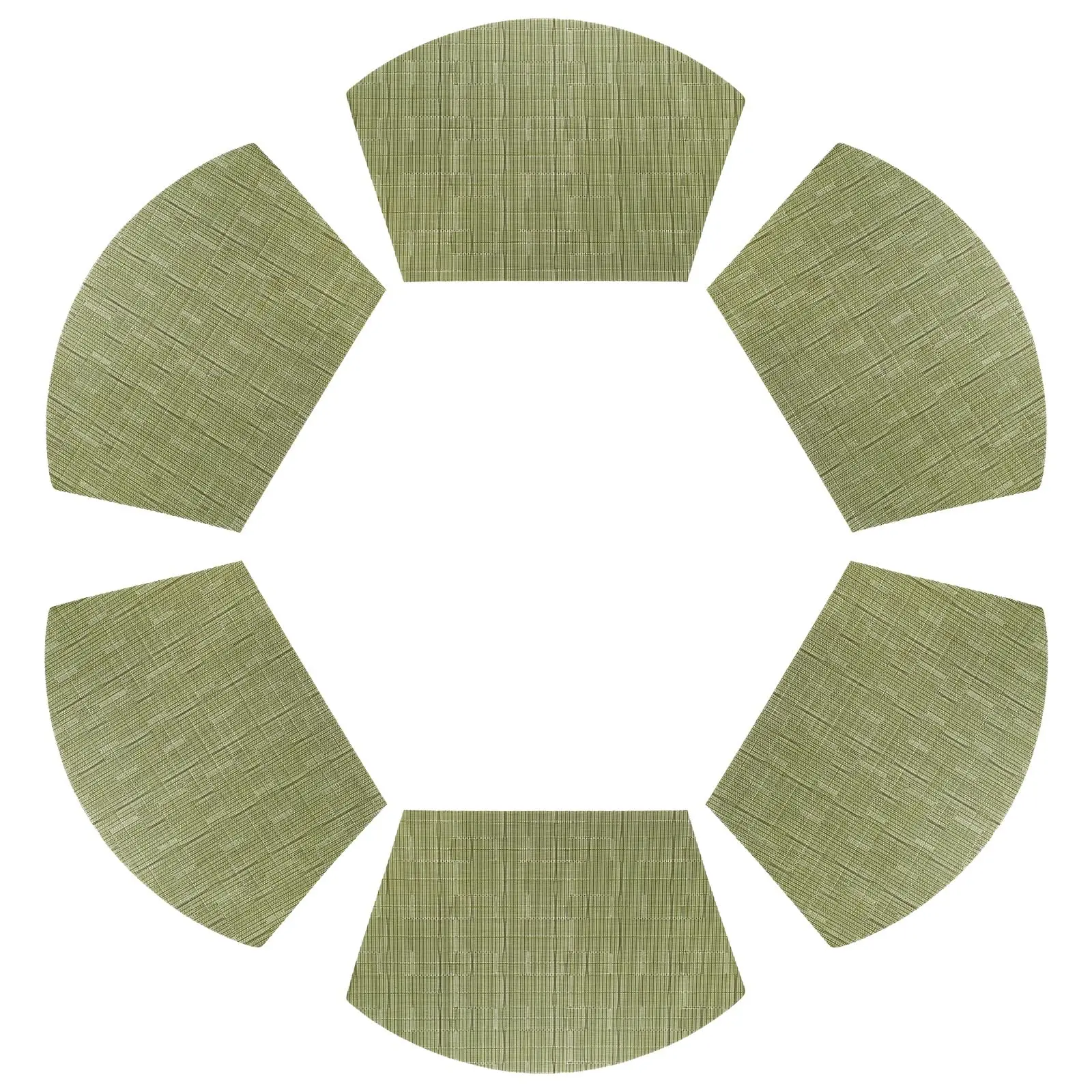 

Wedge Placemats 18" x 12" Woven Vinyl Round Table Placemats Non Slip Heat Resistant Kitchen Table Mats for Outdoor Indoor Party