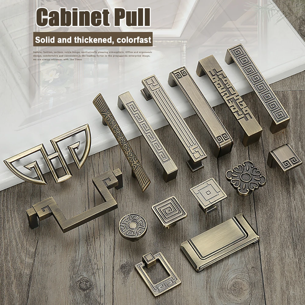 Antique Cabinet Kitchen Knob Zinc Alloy Vintage Wardrobe Closet Pull Bronze Drawer Cupboard Handle Bedroom Furniture Hardware