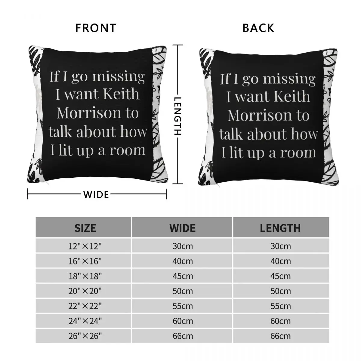 Keith Morrison Lit Up A Room Square Pillowcase Polyester Linen Velvet Creative Zip Decor Sofa Seater Cushion Cover 45x45