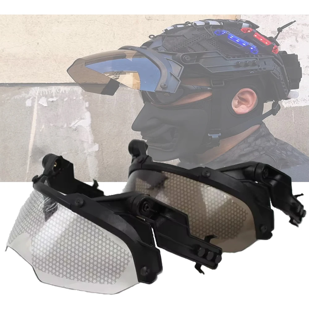 BOOIU Tactical Helmet Goggles Adjustable OP Goggles For FAST Helmet 90 Degree Detachable Hunting CS Games Protection Goggles