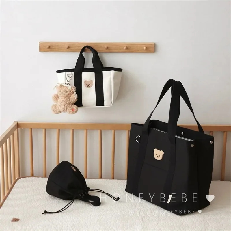 Korean Instagram Mommy Bag Female bags Woman bags CartoonBear Mommy Bag Outgoing Lightweight and functional Handheld Baby Bag