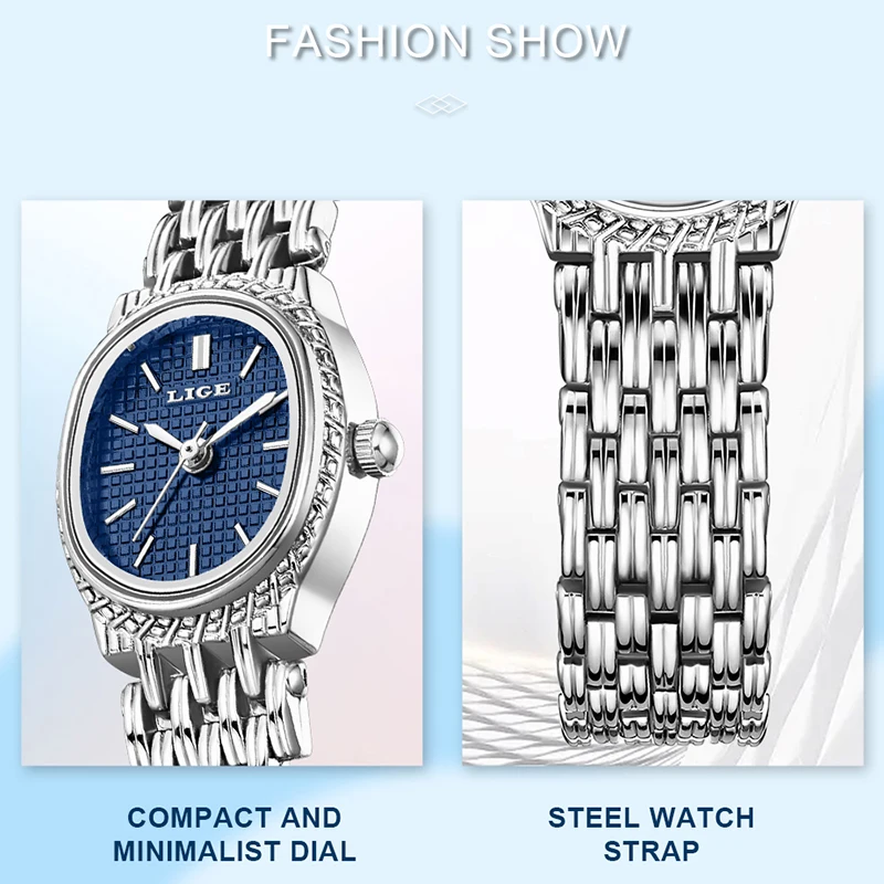 LIGE 2026 Luksusowy Zegarek Damski Topowej Marki, Elegancki Zegarek Kwarcowy, Wodoodporny do 30M, Zegarki Stalowe, Prezent dla Kobiet, Reloj Mujer