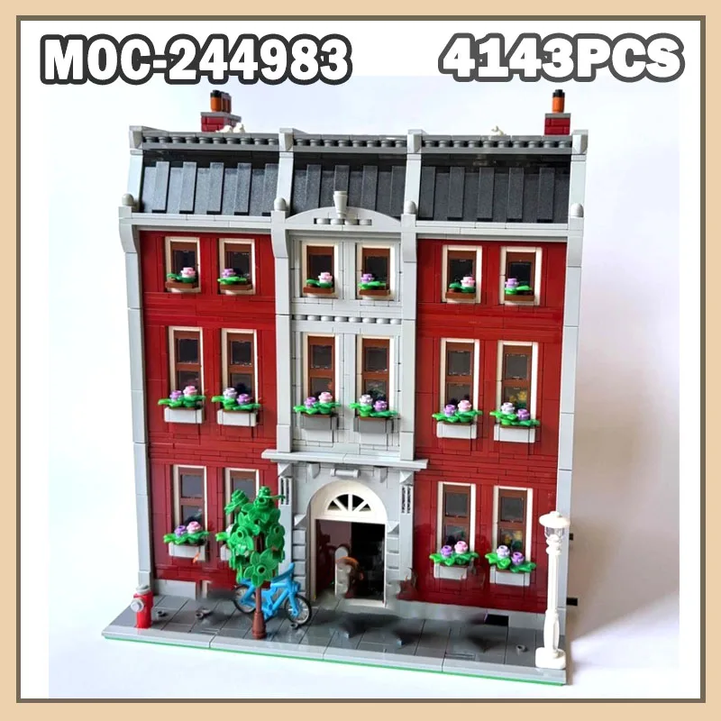 

MOC-244983 City Apartments Building Blocks Small Particle Assembly Model City Street View Architecture Series Toys 4143PCS