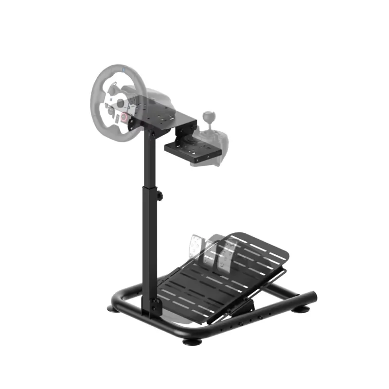 Racing Steering Wheel Stand-Adjustable Metal Gaming Wheel Mount with 1 Year Warranty Custom Logo Model 6010 for Indoor Racing