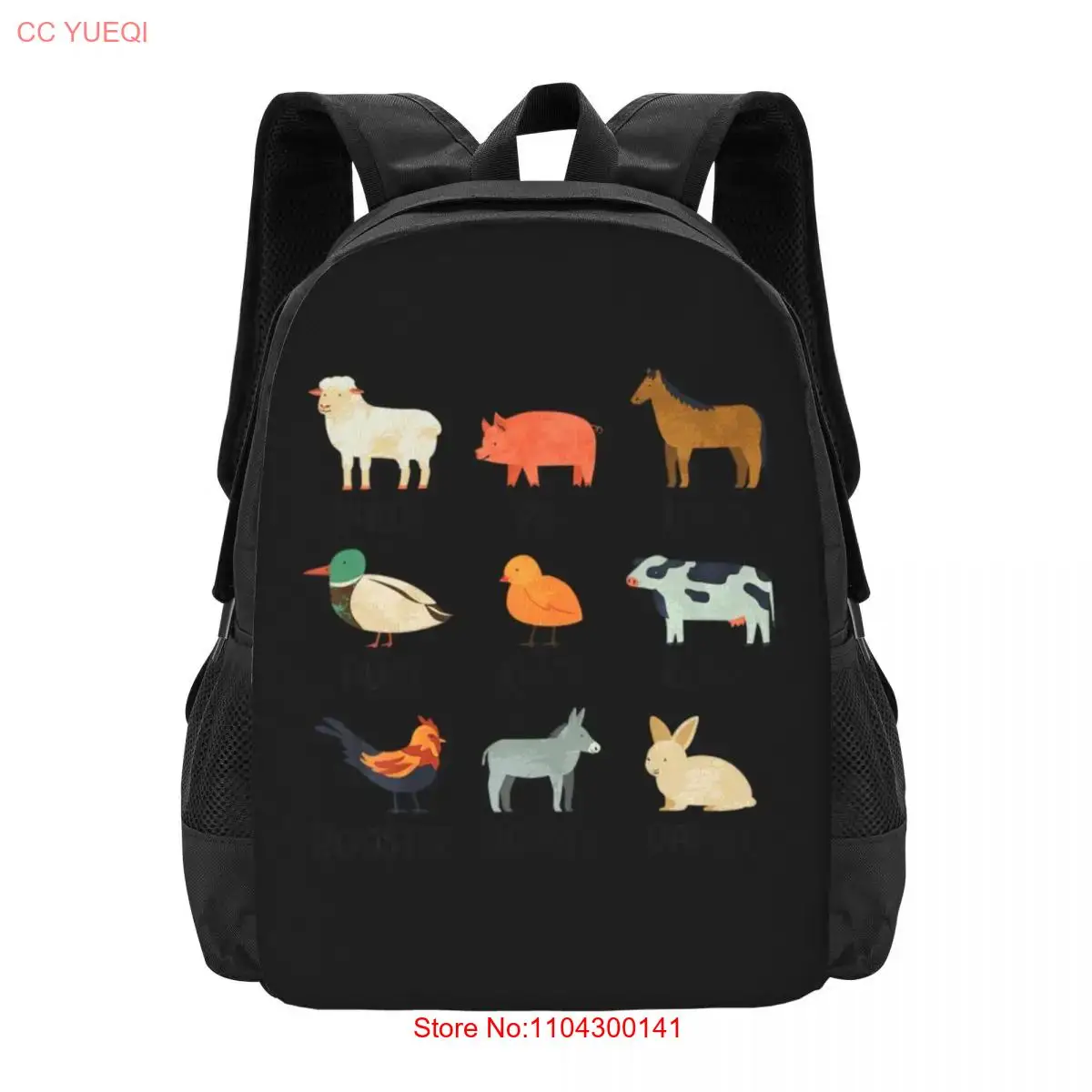 Funny Types Of Farm Animals Sheep Cow Pig Horse Lo  Collaboration Backpack Large Capacity Cute Foldable  Clothes Backpacks