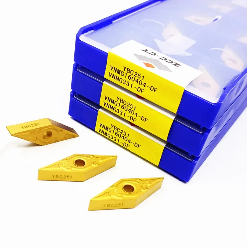 

VNMG160404-DF YBC251/VNMG160408-DF YBC251/VNMG160404-DF YBC252/VNMG160408-DF YBC252 ZCC.CT Твердосплавные токарные пластины с ЧПУ 10 шт./кор.