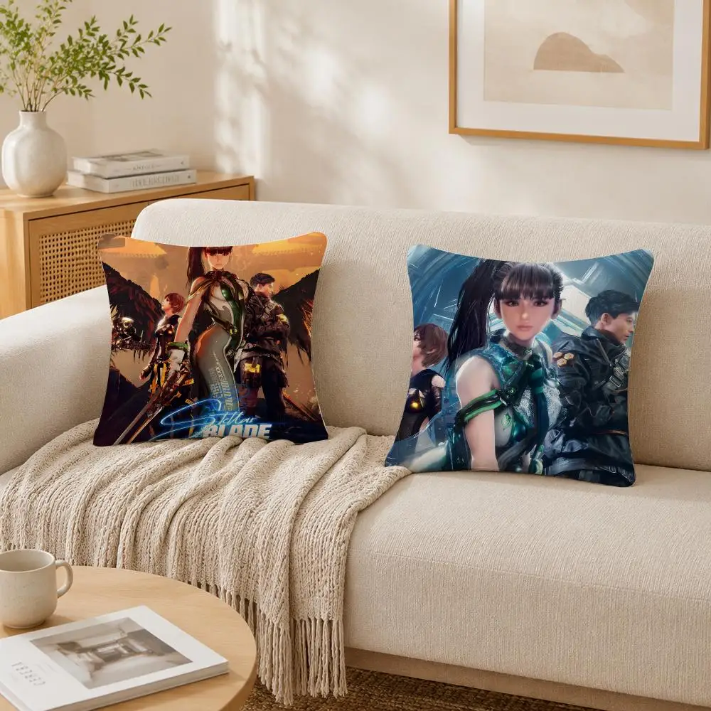 Video Game S-Stellar B-Blade Cushion Cover Plush Decorative Pillow Case With Hidden Zipper Cutecore Room Decor For Home
