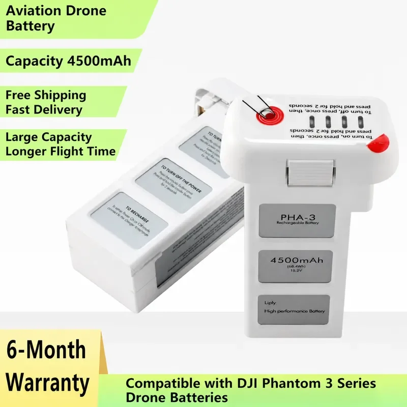 Replacement Battery for DJI Phantom 3 15.2V 4500mAh New Accessory Compatible with DJI Genie 3 Drone Parts