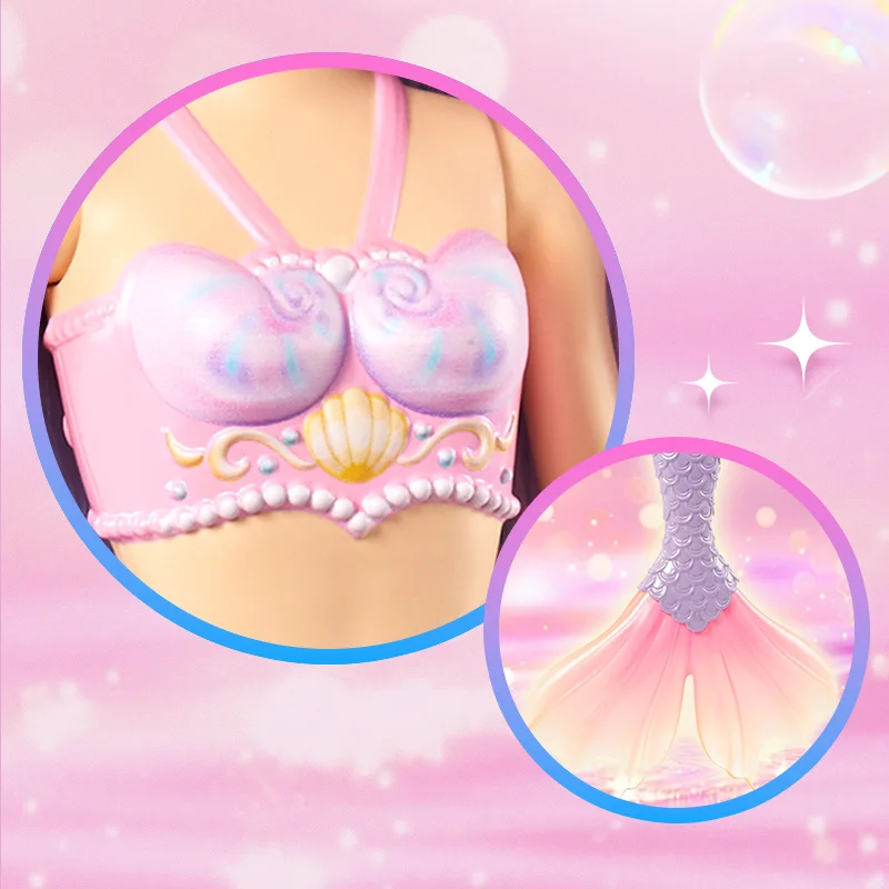 Barbie Fairy Tale Mermaid Doll Princess Playset Birthday Gift For Girls Toy Movable Joints Fish Tail Doll Collectible Figures