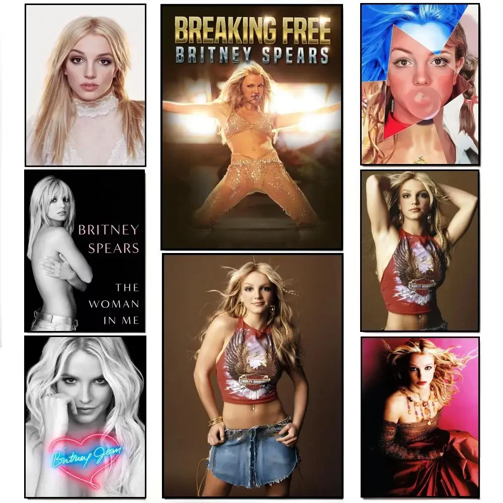 Playful Bold Singer B-Britney Jean Spears Poster Poster HD  Waterproof Wall Sticker Bar Living Room Decor Gift