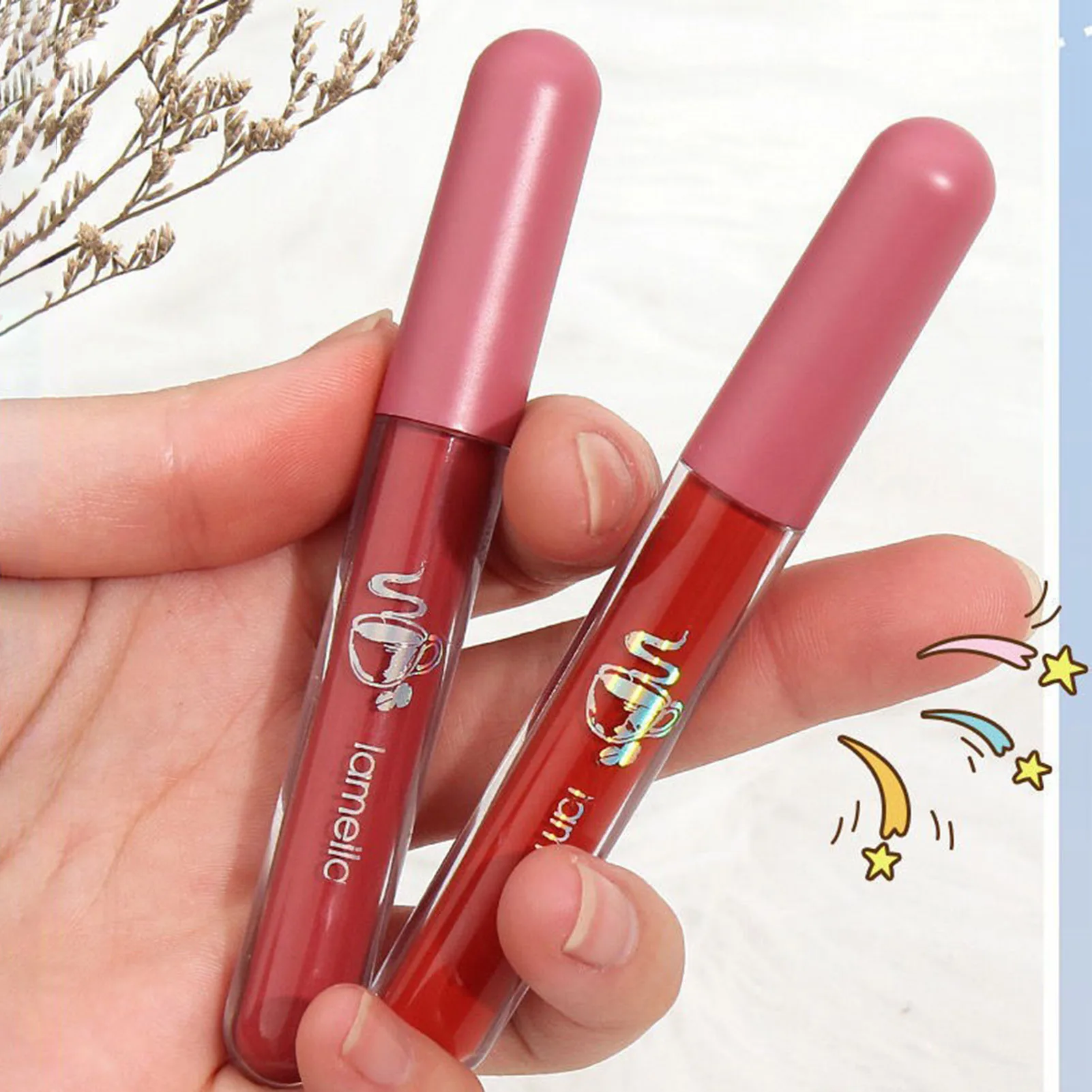 Matte Finish Lip Stain Vivid Coloring Buildable and Blendable Lip Tint Lip Glaze for Daily Lip Makeup