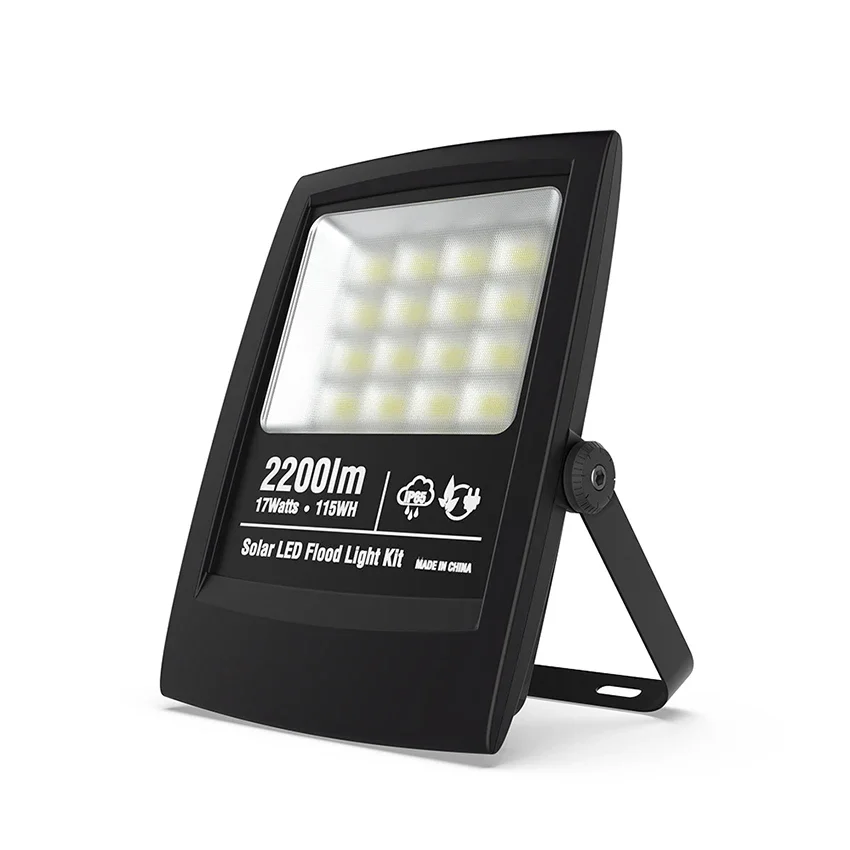 

Wholesale IP65 880lm 10W solar led flood light with remote control LifePO4 Battery outdoor black housing flood light