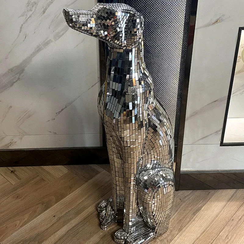 Original and Personalized Handmade Mosaic Glass Light Luxury Decoration Greyhound European Style Floor-standing Ornaments Home