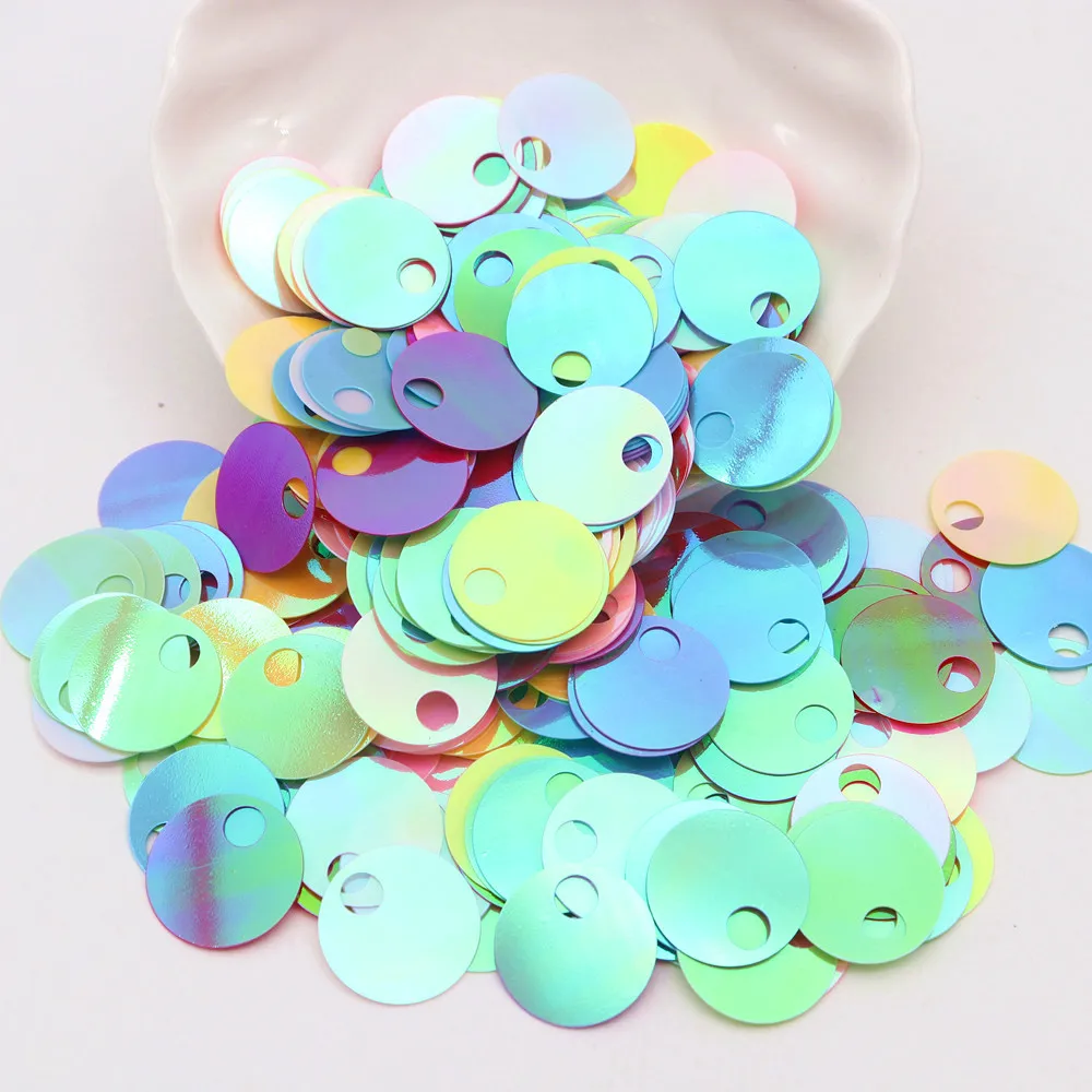 Große 2cm Flache Runde Pailletten 20mm Lose Pailletten für DIY Stickerei Kleidung Taschen Schmuckherstellung – Detail 4