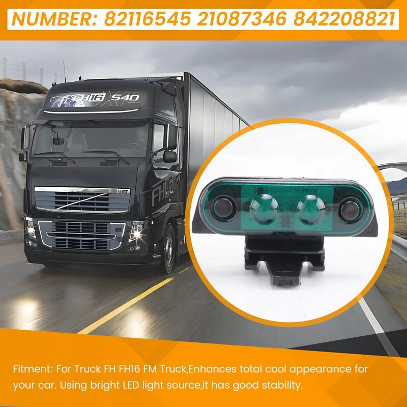 Luz dos marcadores laterais do caminhão, Lâmpada superior para o caminhão Volvo FH FH16 FM, 2116545 21087346 842208821, 24V