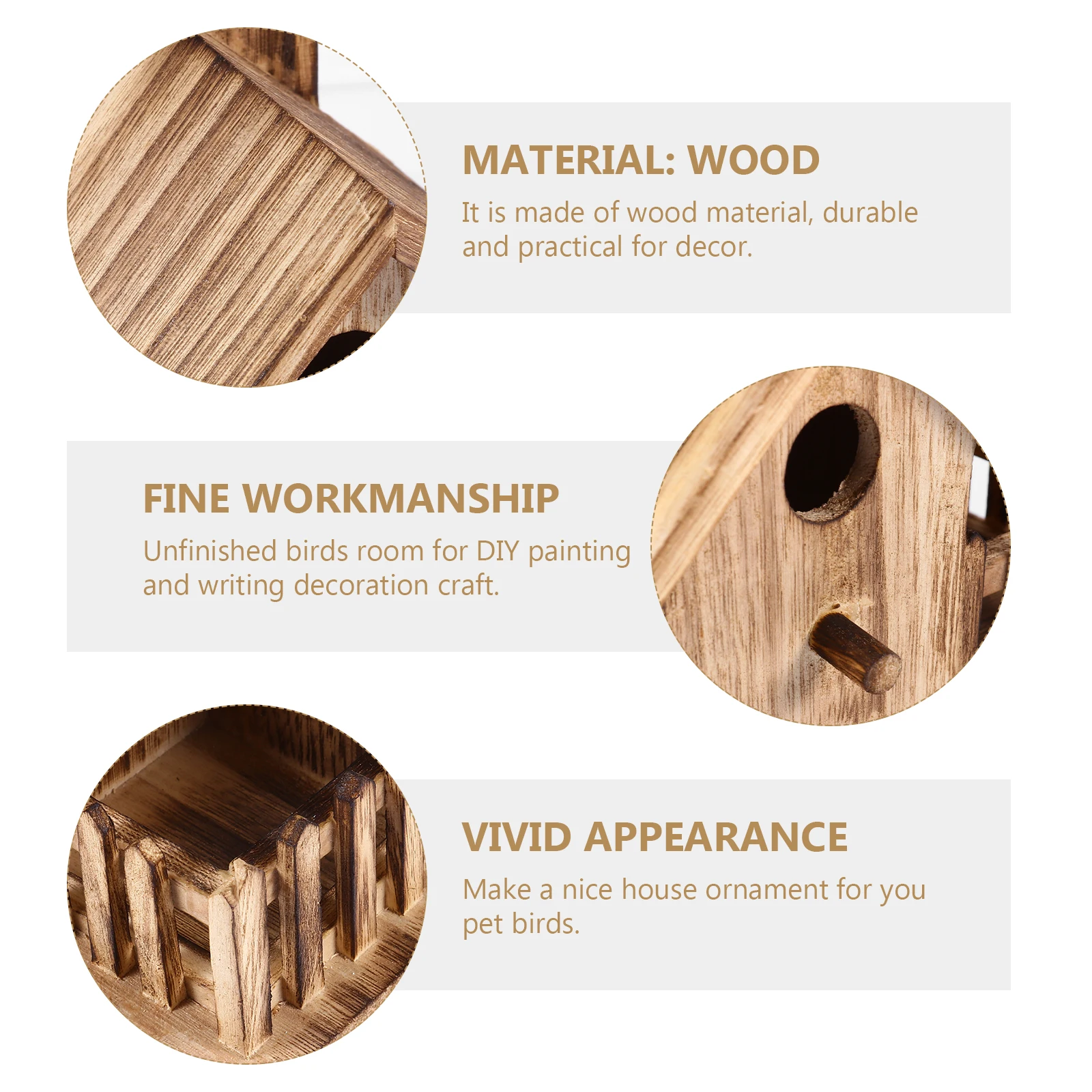 

Wooden Box Diy Unfinished House For Canaries Parrots Larks Outdoor Accessories Garden Shelter Balcony Bird Creative Bird Nest